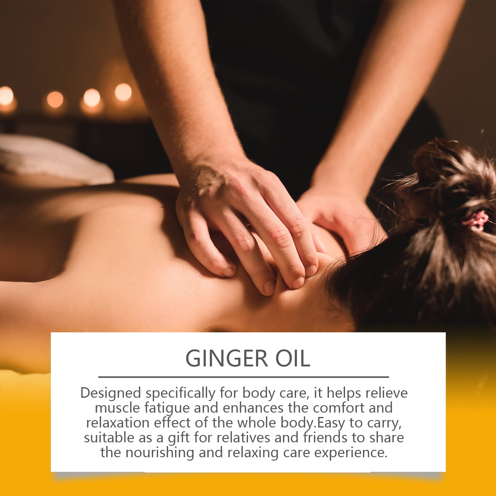 Ginger Massage Essential Oil, Ginger Care Essence Oil Body Massage Daily Care Firming Skin - Korvel