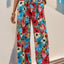 Tied Printed Wide Leg Pants