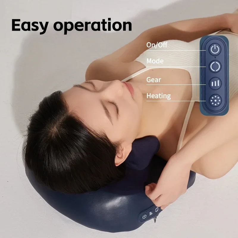 Neck Shoulder Massage Pillow Wireless Electric Car And Home Massager Heating Waist Neck Leg Cervical Shiatsu Kneading Massagers - Korvel
