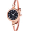 Women's Watches Bracelet Style Opening Simple Retro Art Fashion Watches Women's Fashion Quartz Watch Relogio Feminino（Rose gold belt） - Korvel