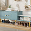 Modern Tiffany Blue Shoe Storage Bench with Cushions