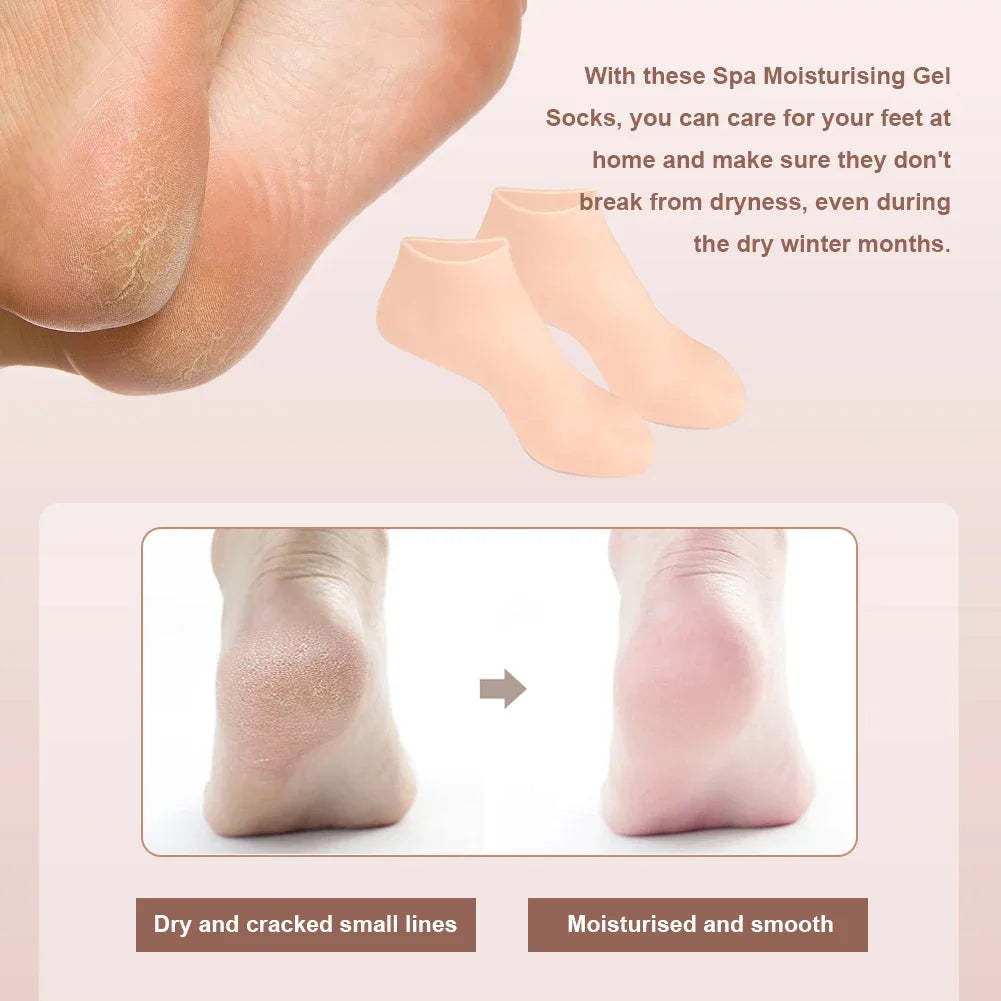 Chaussettes en Gel Hydratant en Silicone pour le Soin des Pieds