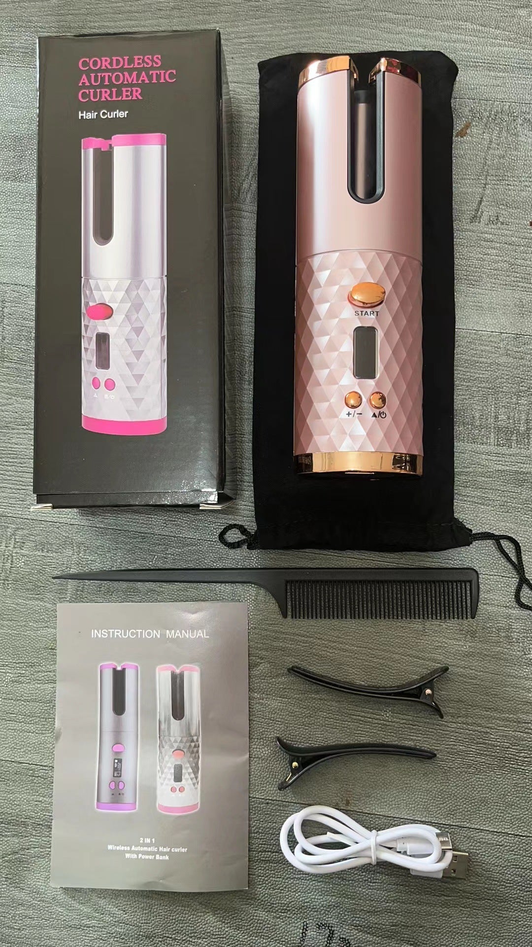 Fer à friser automatique portable avec chargement USB