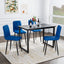 Dining Chairs Set of 4, Modern Kitchen Dining Room Chairs, Velvet Dining Chair Upholstered Cushion Seat and Sturdy Metal Legs - Korvel