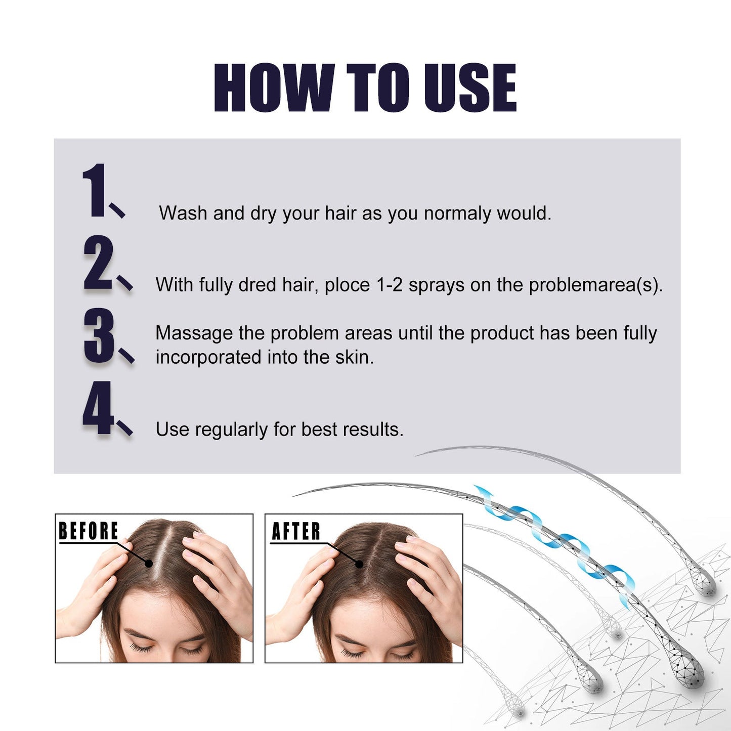 Herbal Hair Essence, Moisturizes Scalp Strong Hair Roots Thick Beard Care Essence - Korvel