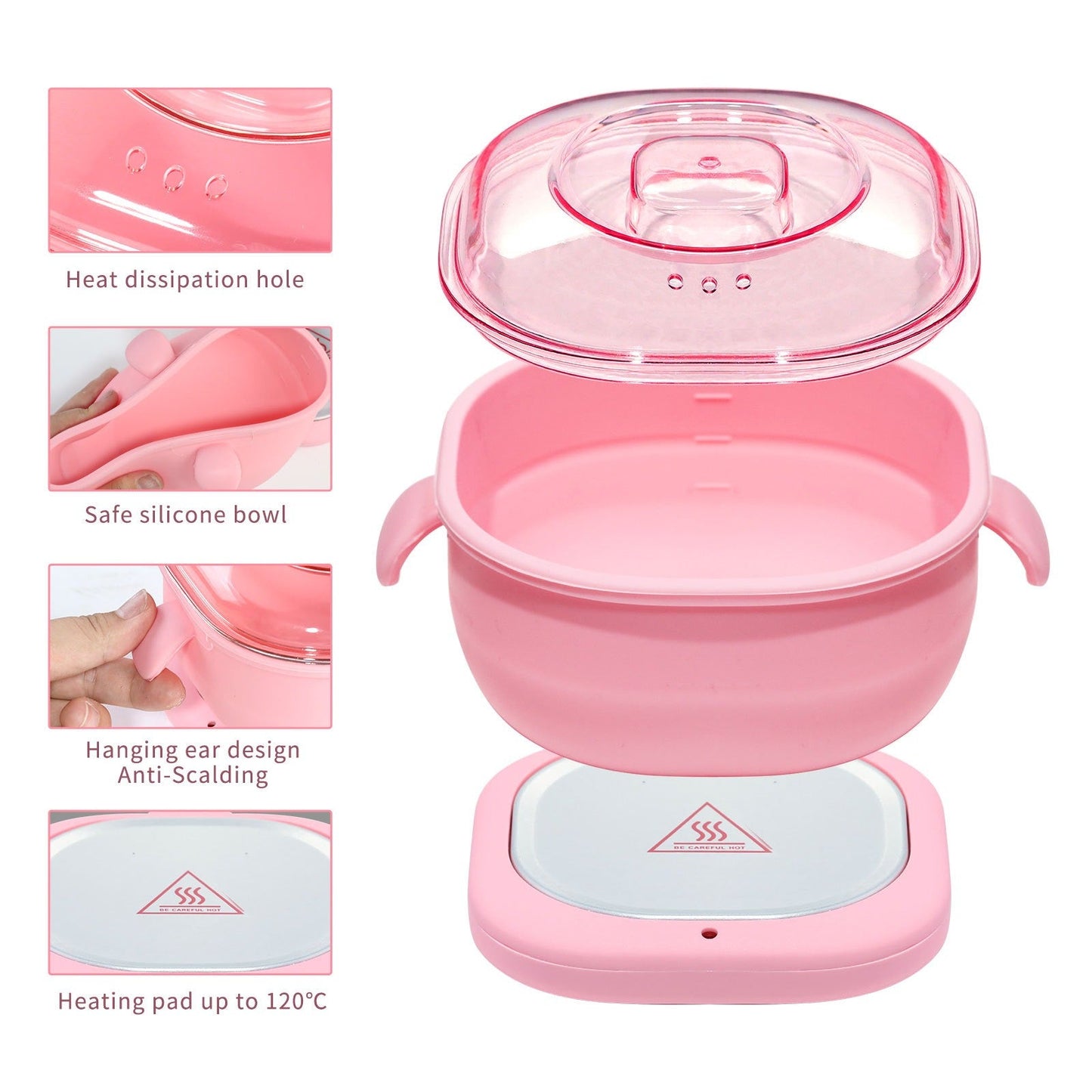 Kit de chauffe-cire électrique professionnel avec pot en silicone