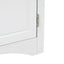 Elegante gabinete de almacenamiento triangular blanco con estantes ajustables