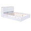 Queen Size Storage Platform Bed with Pull Out Shelves and Twin XL Size Trundle  White - Korvel