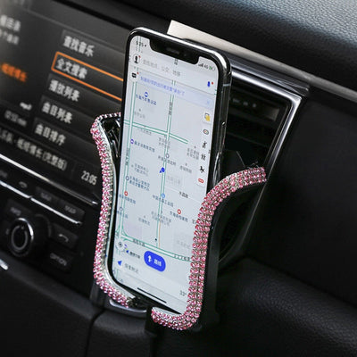 Premium Universal Car Phone Holder with Rhinestones