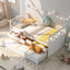 Multi-Functional Daybed with Drawers and Trundle - White
