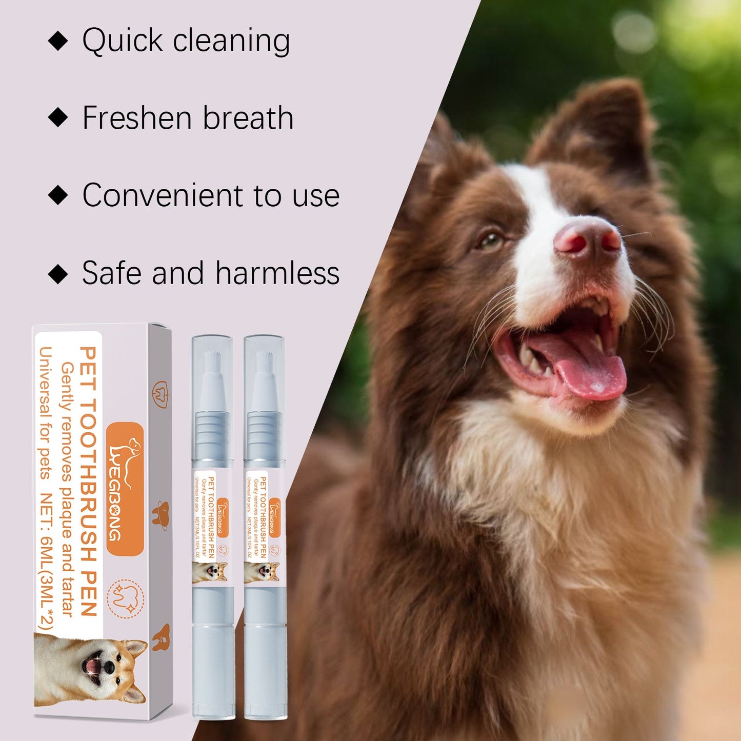 Pet Toothbrush Pen Dog Cat Tartar Stone Cleaning Remove Bad Breath Remove Odor Cleaning Pen - Korvel