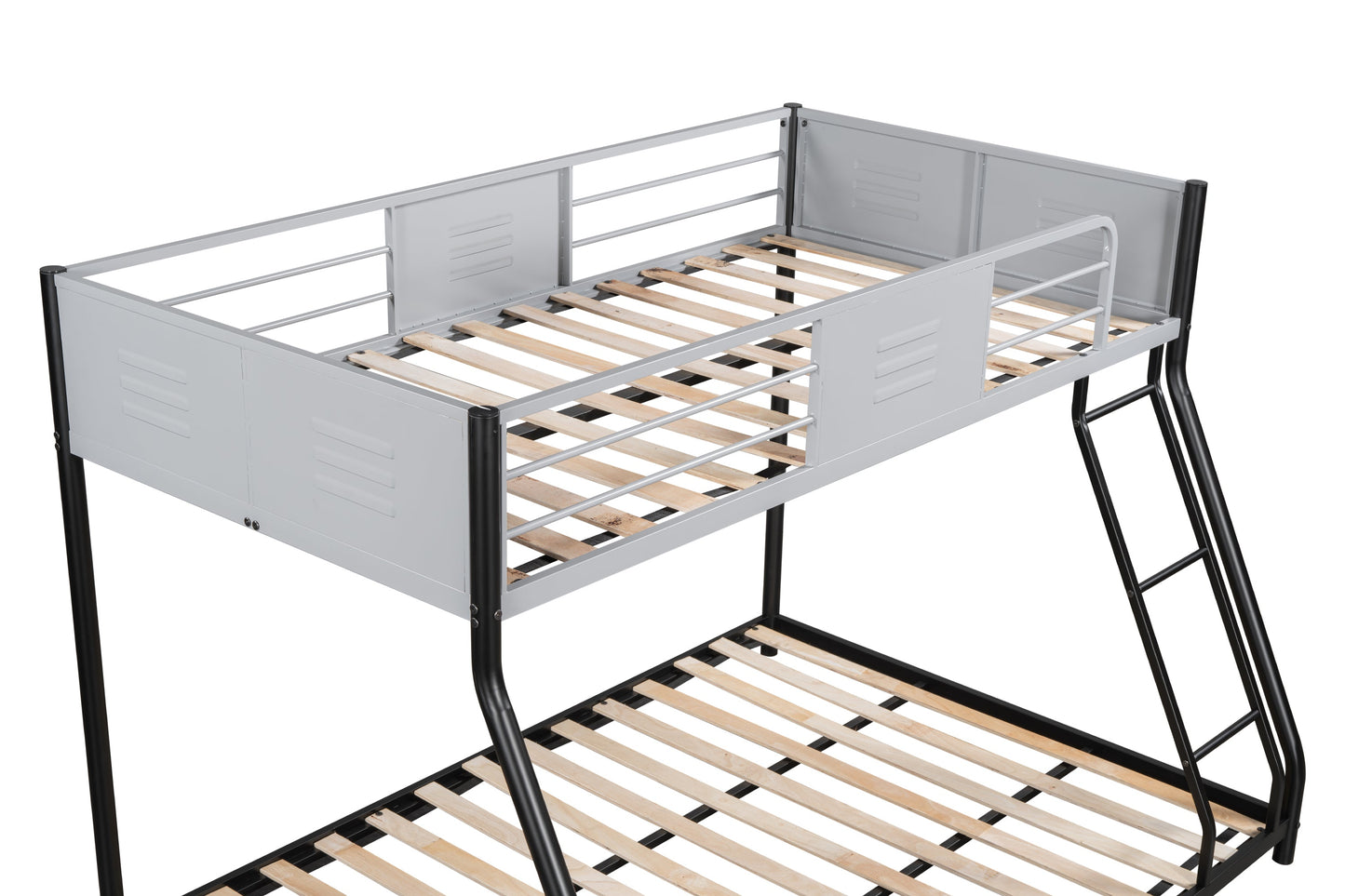 Full double-layer metal bed/heavy-duty sturdy metal/noise reduction/safety ventilation board guardrail - Korvel