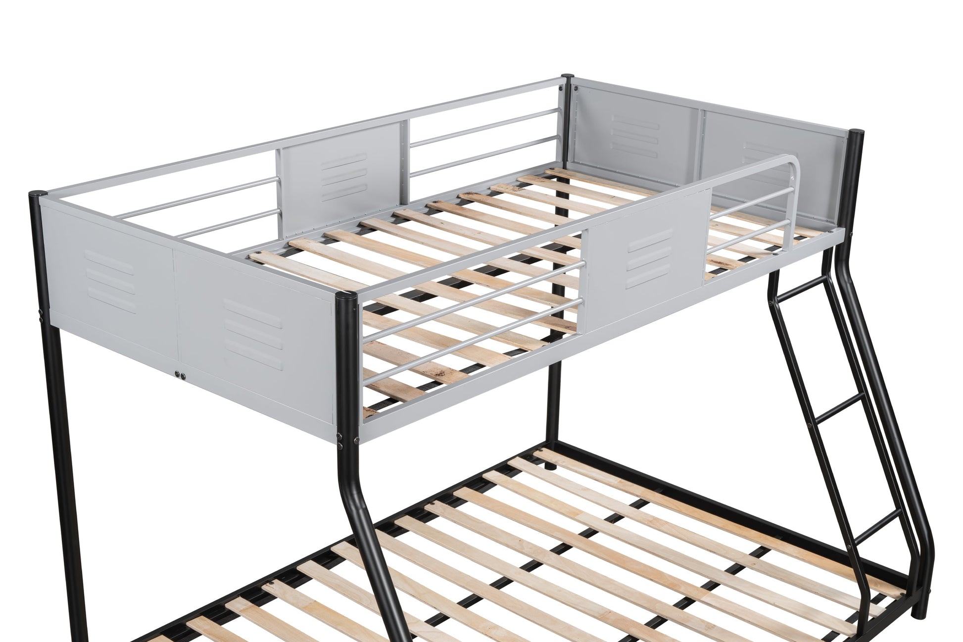 Full double-layer metal bed/heavy-duty sturdy metal/noise reduction/safety ventilation board guardrail - Korvel