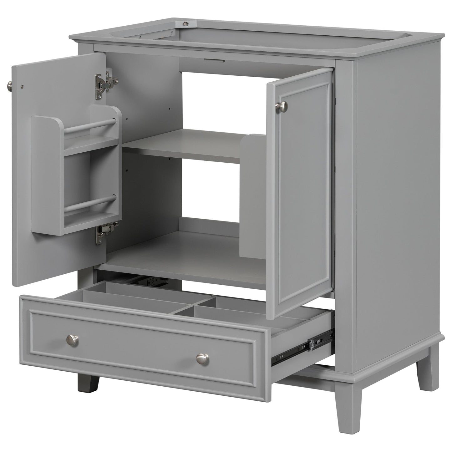 30-Inch Gray Bathroom Vanity Base Only