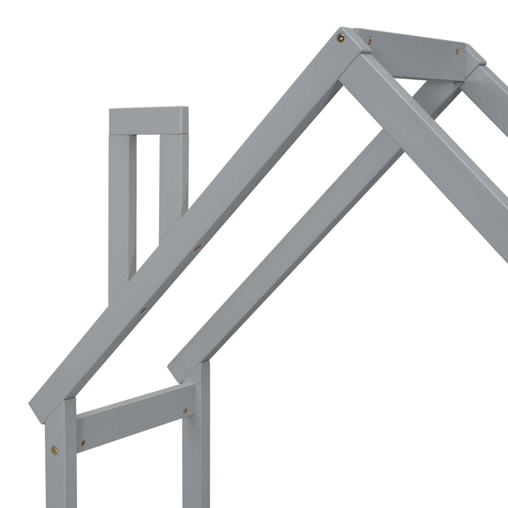 House-shaped Wooden writing Desk,Kids study Table,Bookshelf & Toy Storage,Grey - Korvel