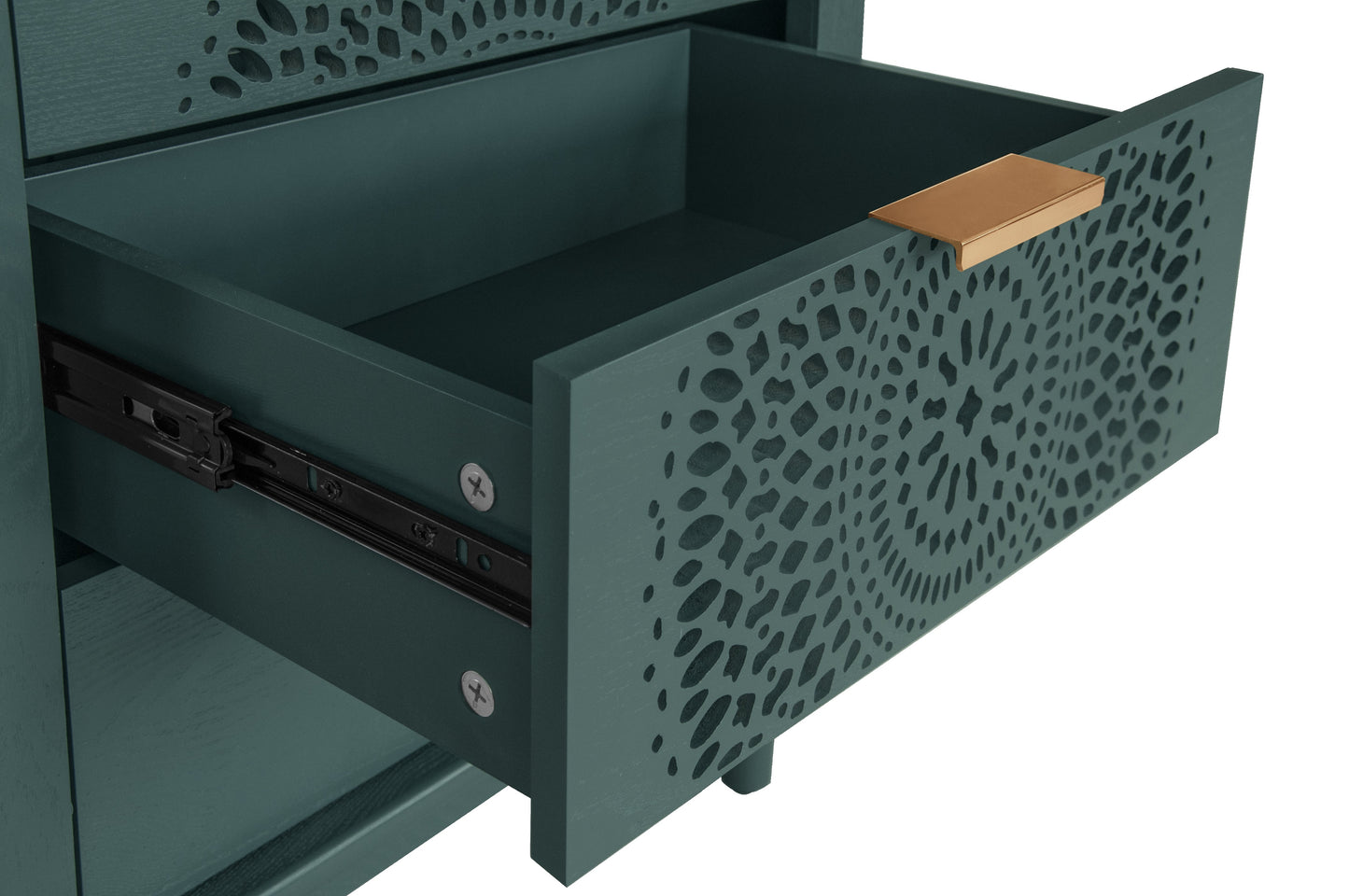 Commode de rangement à 3 tiroirs en bois creusé