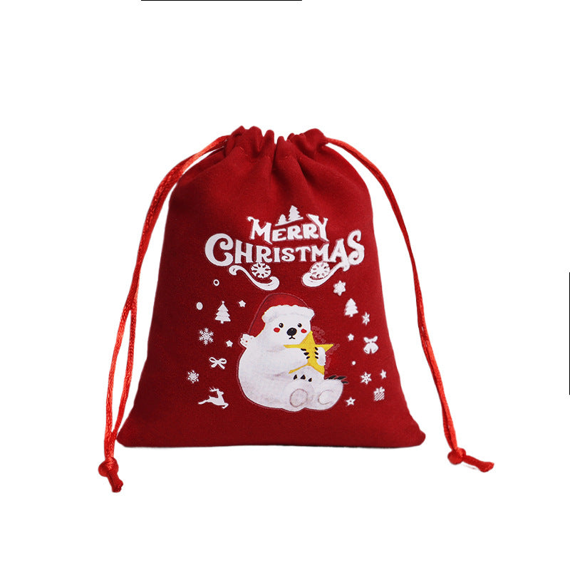 Christmas Gift Velvet/linen Drawstring Bags Bracelet Jewelry Candy Packaging Bags - Korvel