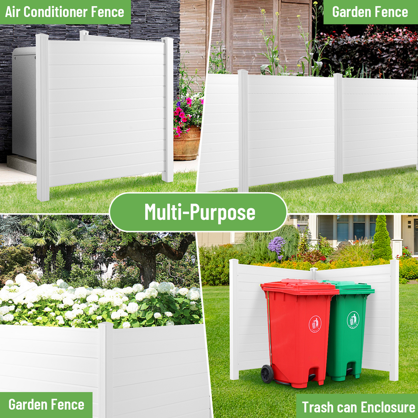 Premium Vinyl Privacy Fence Panels Kit - White