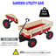 Outdoor Wagon All Terrain Pulling w/Wood Railing Air Tires Children Kid Garden（Red） - Korvel