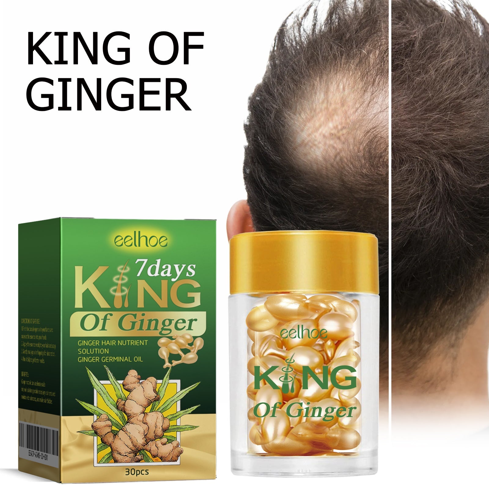 King Of Ginger, Hair Root Nourishing And Thickening Hair Strong Anti-Scalp Massage Treatment Capsule - Korvel