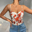 Strap print one-piece summer sexy jumpsuit interior - Korvel