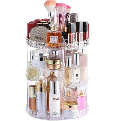 Caja de Almacenamiento Cosmético Rotativa Elegante para Organizar Esenciales de Belleza