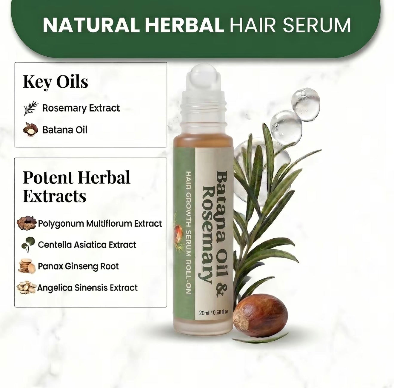 Sérum Roll-On Batana HerbalRoot