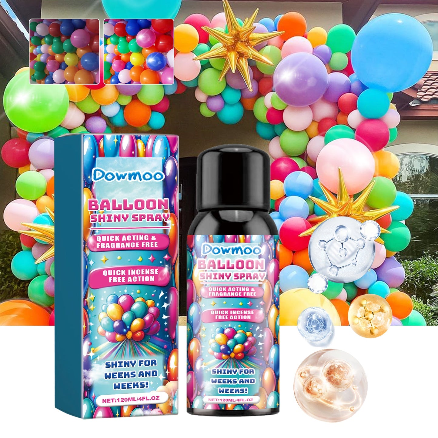Spray Brillante para Globos para Decoraciones de Fiesta