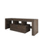 Meuble TV moderne marron avec éclairage LED - Assemblage rapide