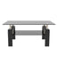 Rectangle Black Glass Coffee Table  Clear Coffee Table Modern Side Center Tables for Living Room Living Room Furniture - Korvel