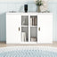 Lit Murphy Queen Size avec étagères et ports USB - Blanc
