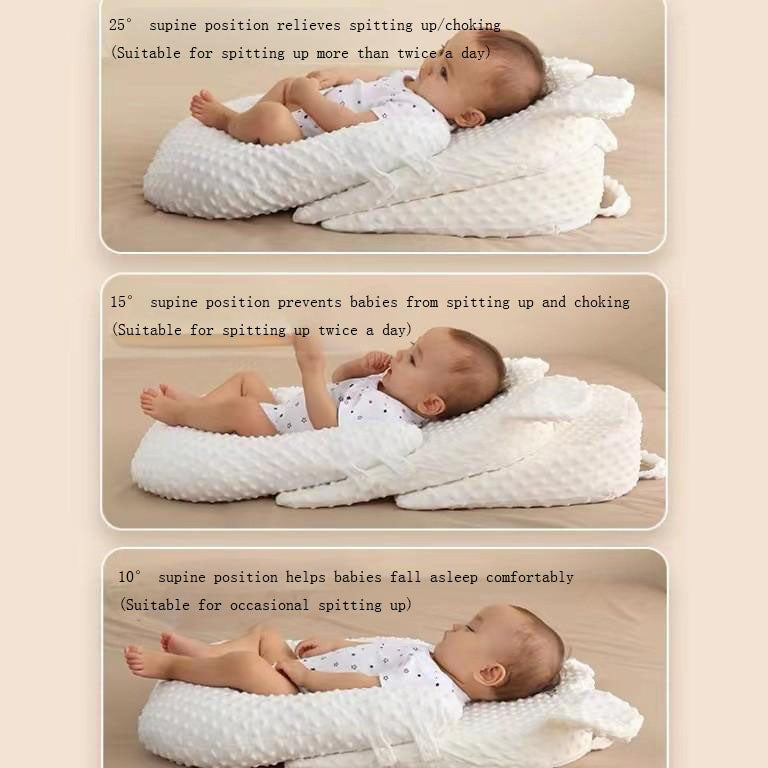 Baby anti-spitting up milk slope pillow anti-overflow choking milk baby pillow newborn slope pad - Korvel