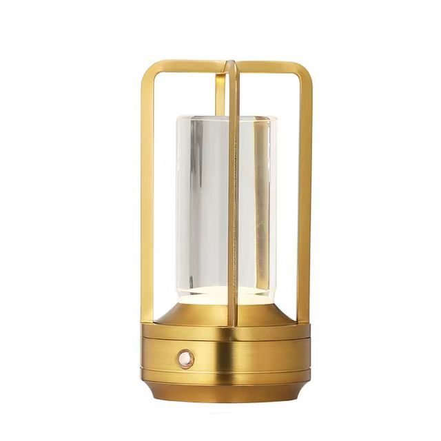 Gold black silver cross shaped desk lamp button touch US charging decorative desk lamp - Korvel