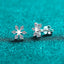 Boucles d'oreilles flocon de neige en argent sterling 925 Moissanite