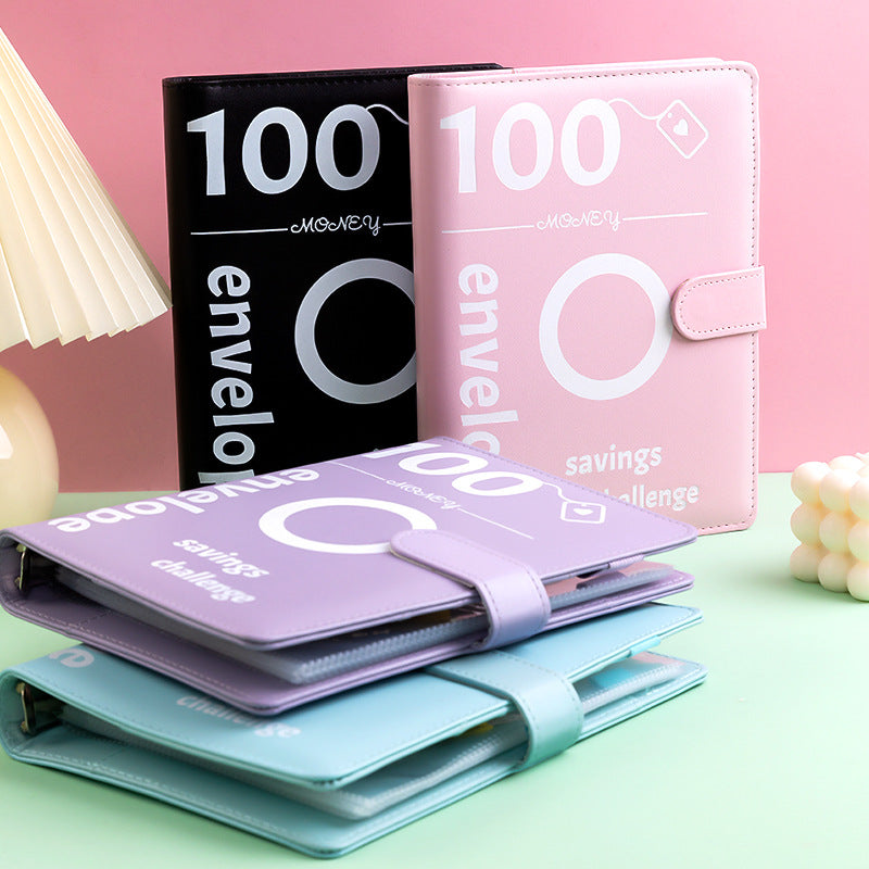 100 Envelope Challenge Binder Couple Save Money Challenge Envelope Sheet Pocket Book - Korvel