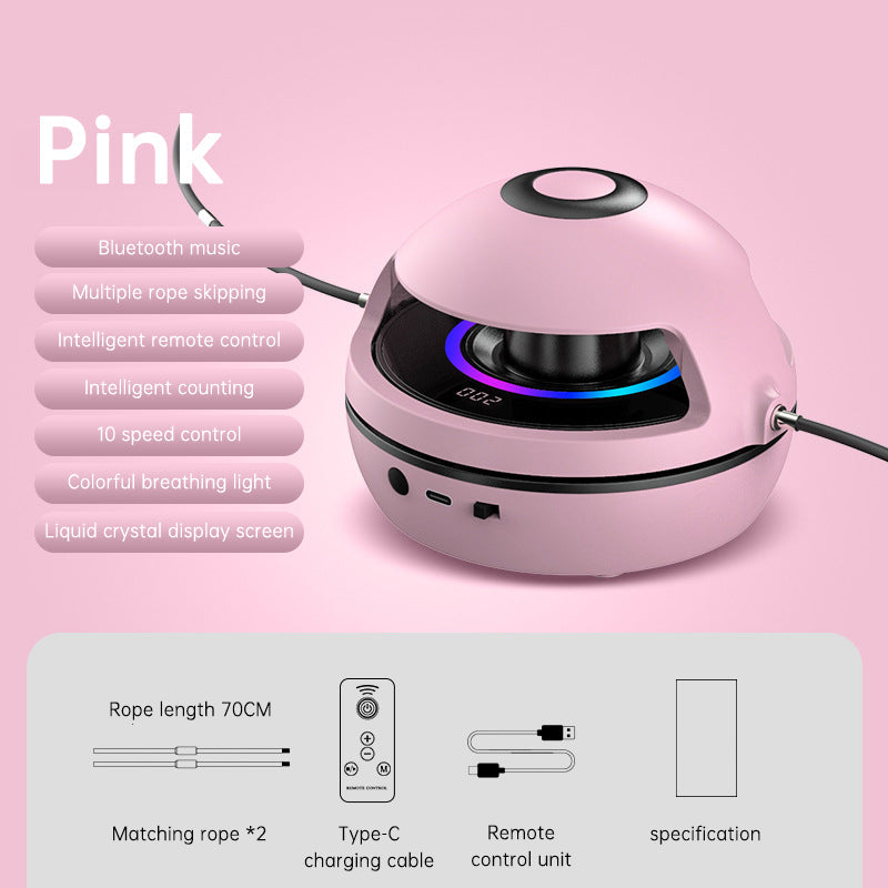 Smart Rope Skipping Machine Smart Jump Rope Machine 10-level Speed Adjustment Led Seven-color Light Wireless Music Function - Korvel