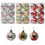 Christmas ball hand drawn pattern Christmas tree pattern decoration plastic electroplated ball decoration - Korvel