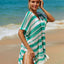 Tassel Openwork Striped V-Neck Cover Up - Korvel