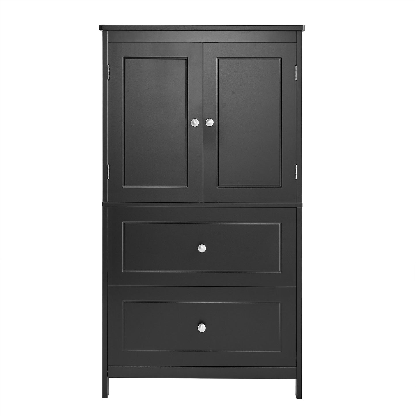 Armoire de rangement de salle de bain noire élégante avec étagère réglable