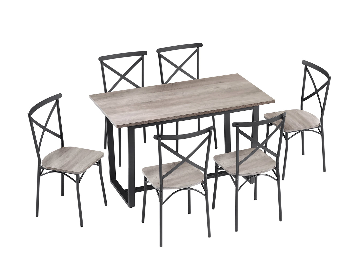 7 Pieces Dining Set 7-Piece Kitchen Table Set Perfect for Kitchen Breakfast Nook - Korvel