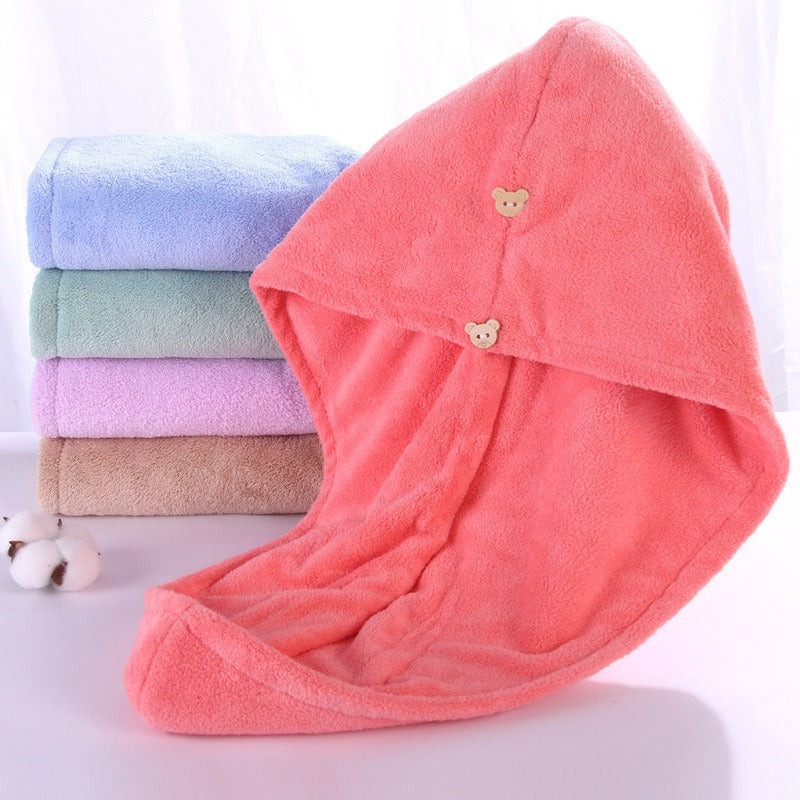 Premium Coral Velvet Quick Drying Hair Towel & Shower Cap
