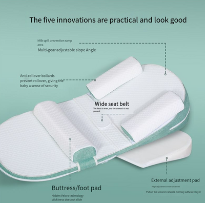 Baby anti spitting slope pad anti milk choking slope pillow newborn lying and feeding artifact cushion nursing pillow - Korvel
