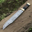 Legendary Crocodile Dundee Knife – 16” Handcrafted Damascus Steel Blade with Buffalo Horn or Leather Grip & Brass Guard + Leather Sheath - Korvel