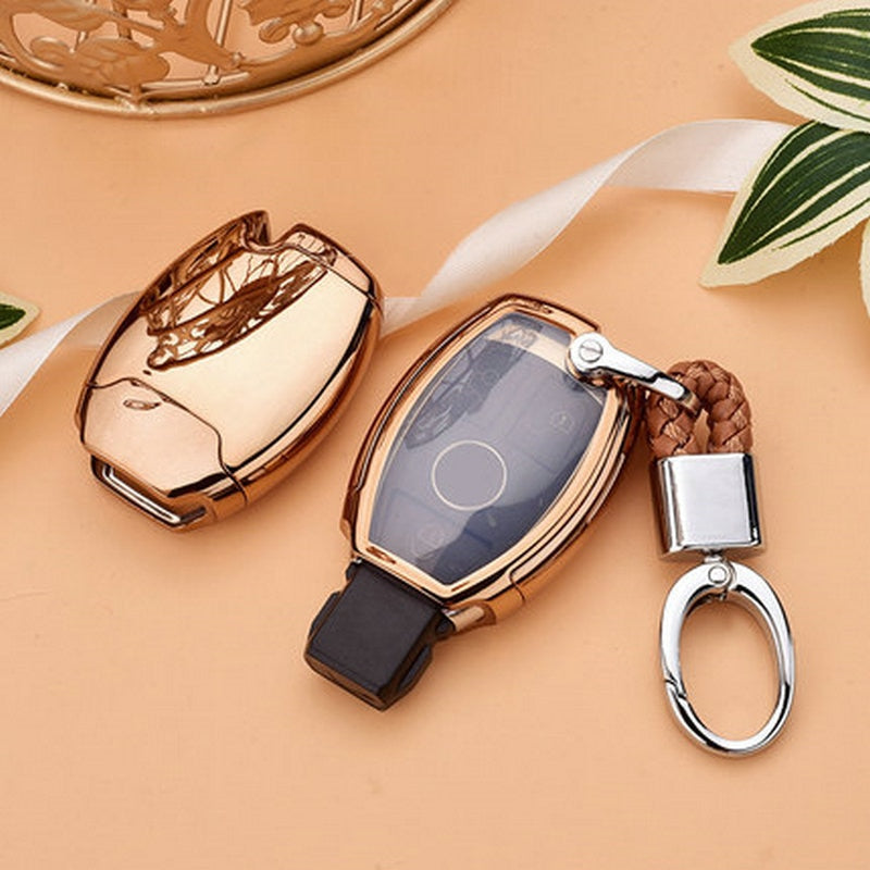 Hight quality PC+TPU key case cover Key case protective shell holder for Mercedes benz A B R G Class GLK GLA w204 W251 W463 W176 - Korvel