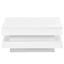 ON-TREND High Gloss Minimalist Design with LED Lights 2-Tier Square Coffee Table White - Korvel