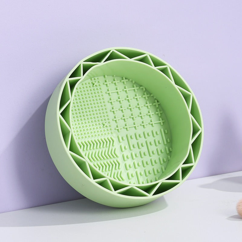 Reusable Makeup Brushes Cleaning Bowl Soft Texture Silicone Cosmetic Beauty Washing Bowl - Korvel