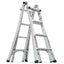 17ft Multi-Position Foldable Aluminum Ladder, A-Frame and Straight Ladder, ANSI 250lbs - Korvel