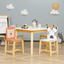 Juego de Mesa y Sillas para Niños de 5 Piezas - Mesa de Madera para Niños con 4 Sillas de Dibujos An