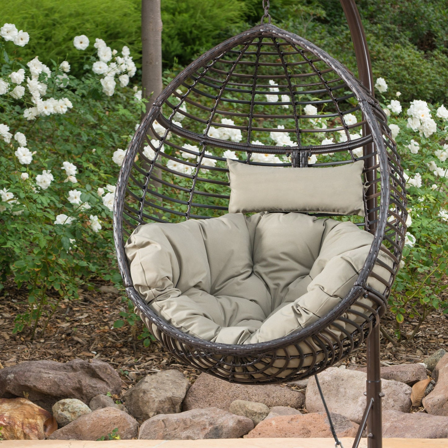 Premium Hanging Basket Chair - Brown - Stand Not Included