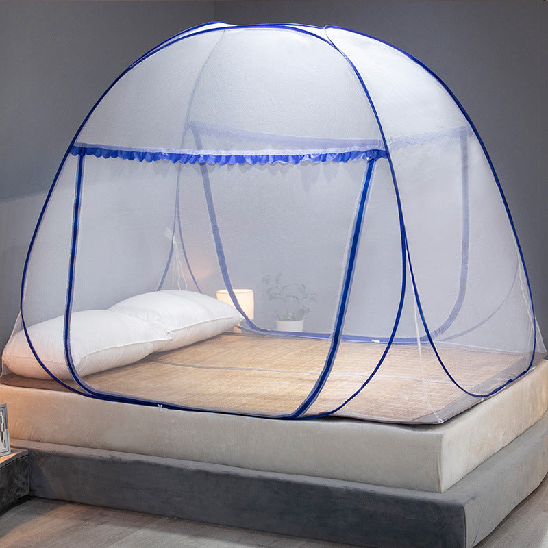 Mongolian bag mosquito net installation-free steel wire bottomless folding single-door magic mosquito net Mosquito net - Korvel
